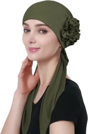Pretied Head Scarves for Women Featuring Long Tail Finish Made of Stretchy Viscose