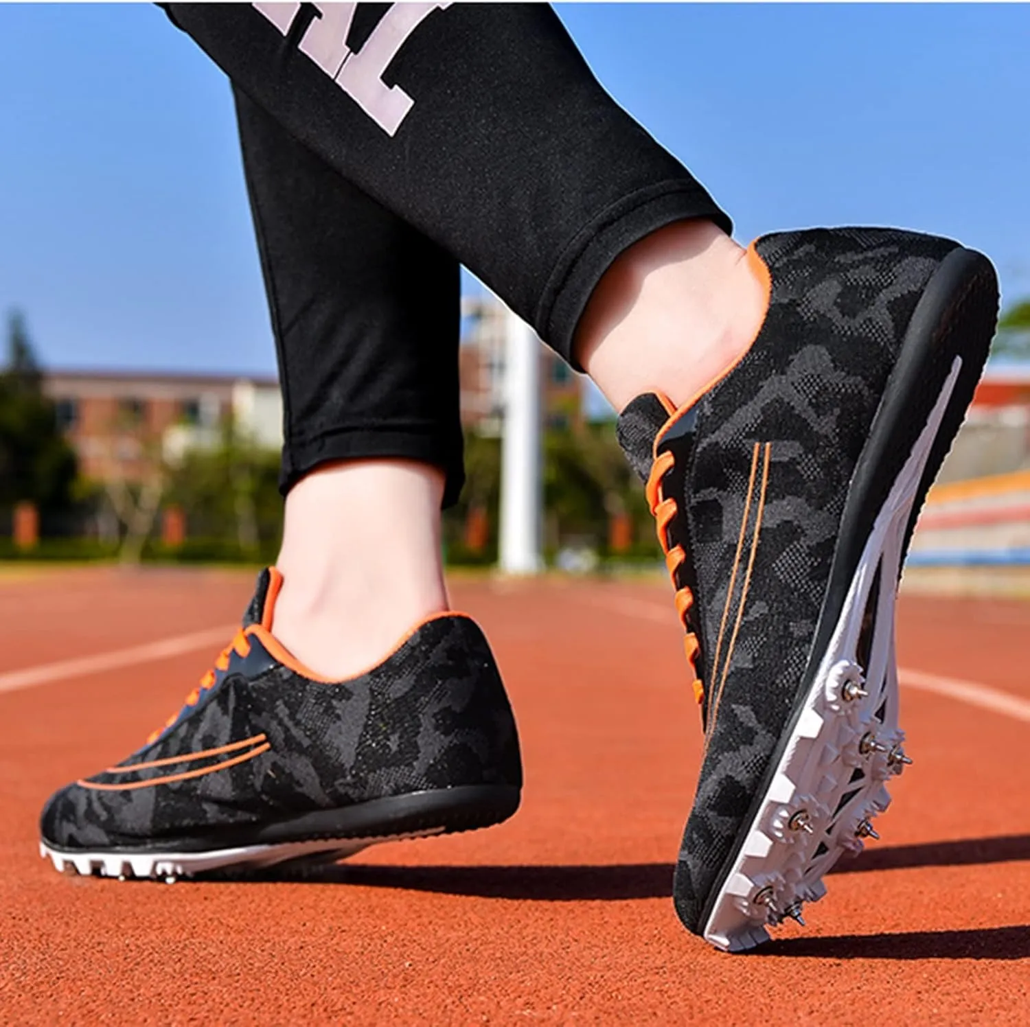 Professional Mens Womens Track and Field Shoes Lightweight 7 Nails Spikes Athletics Sprint Spikes Shoes Use TPU Supporting Hard Sole (Color : White, Size : 9 Women/7.5 Men)