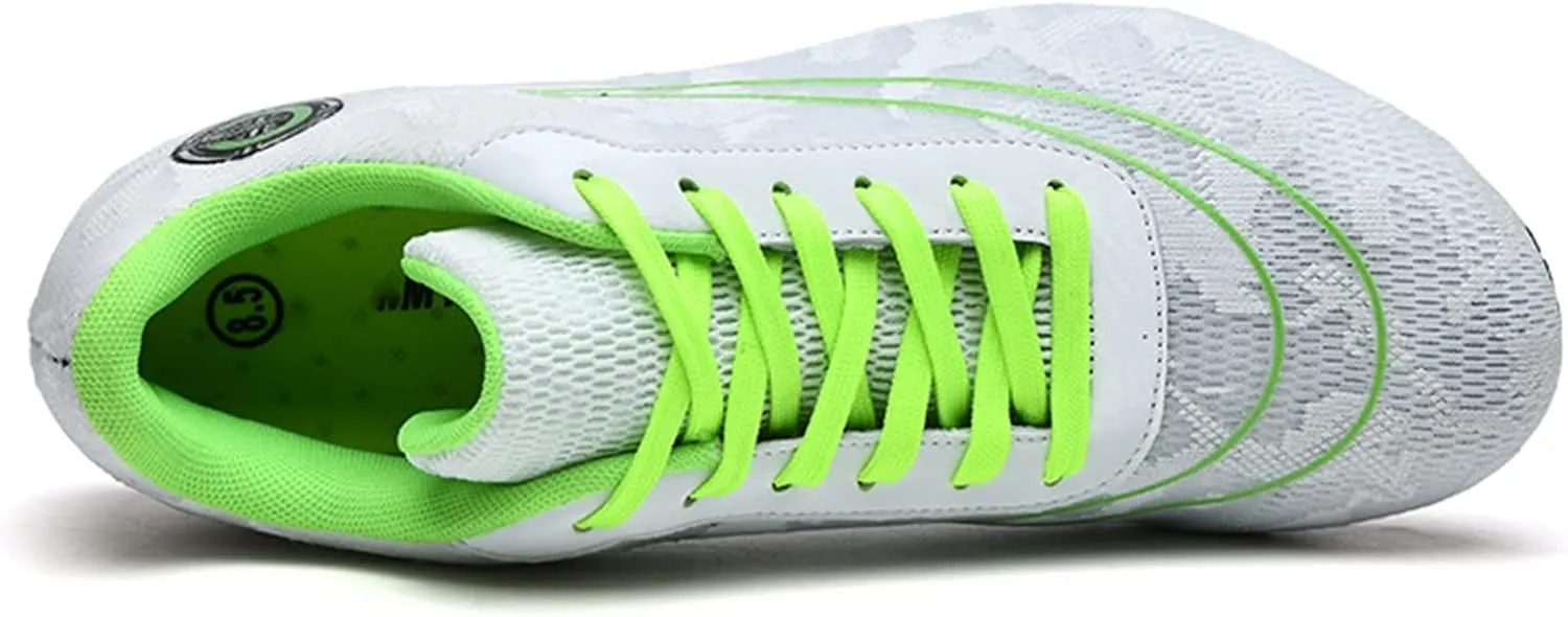 Professional Mens Womens Track and Field Shoes Lightweight 7 Nails Spikes Athletics Sprint Spikes Shoes Use TPU Supporting Hard Sole (Color : White, Size : 9 Women/7.5 Men)