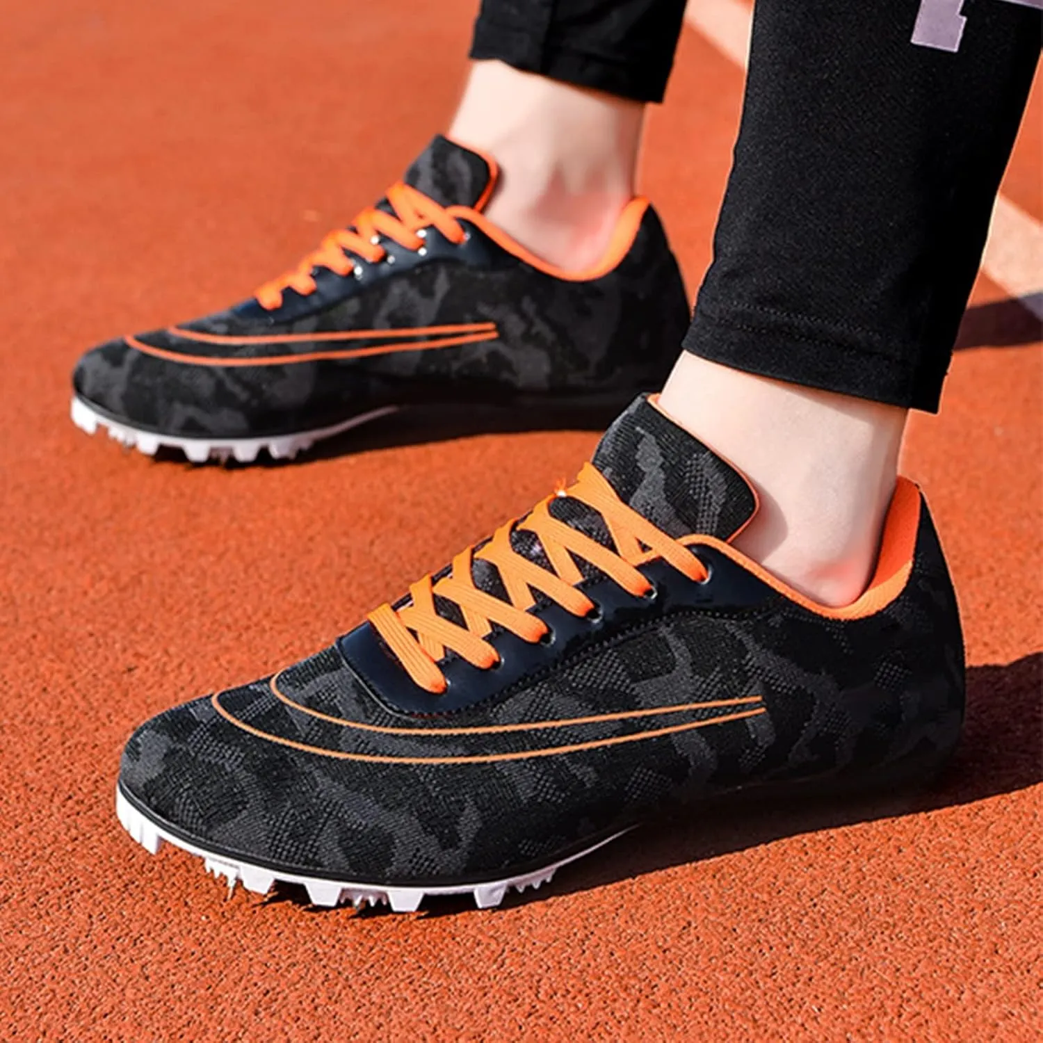 Professional Mens Womens Track and Field Shoes Lightweight 7 Nails Spikes Athletics Sprint Spikes Shoes Use TPU Supporting Hard Sole (Color : White, Size : 9 Women/7.5 Men)