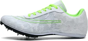 Professional Mens Womens Track and Field Shoes Lightweight 7 Nails Spikes Athletics Sprint Spikes Shoes Use TPU Supporting Hard Sole (Color : White, Size : 9 Women/7.5 Men)