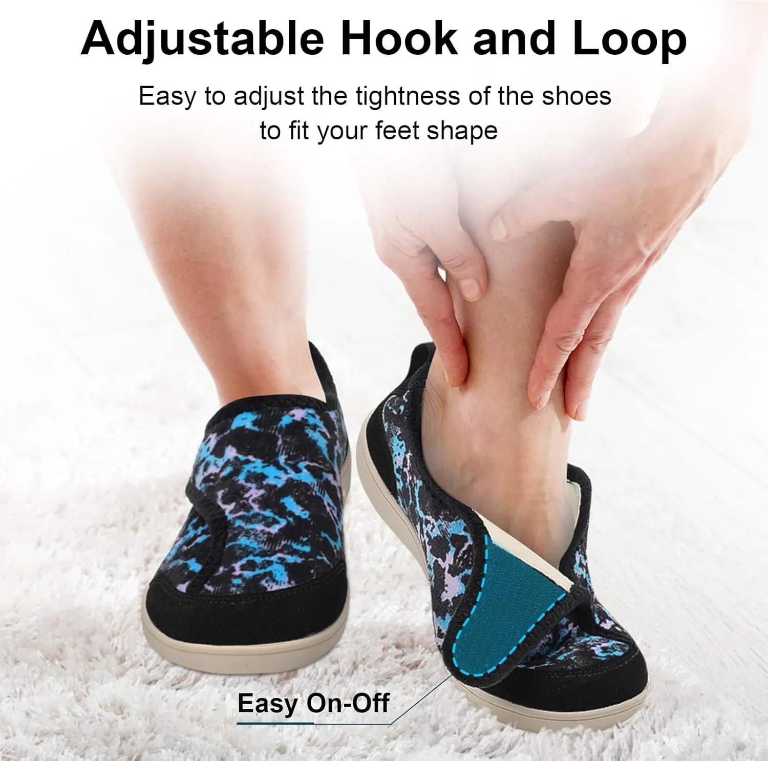 QFH Cozy Slippers for Women & Men - Wide, Diabetic, Barefoot Walking Shoes - Non-Slip, Soft Lining, Comfy House Shoes