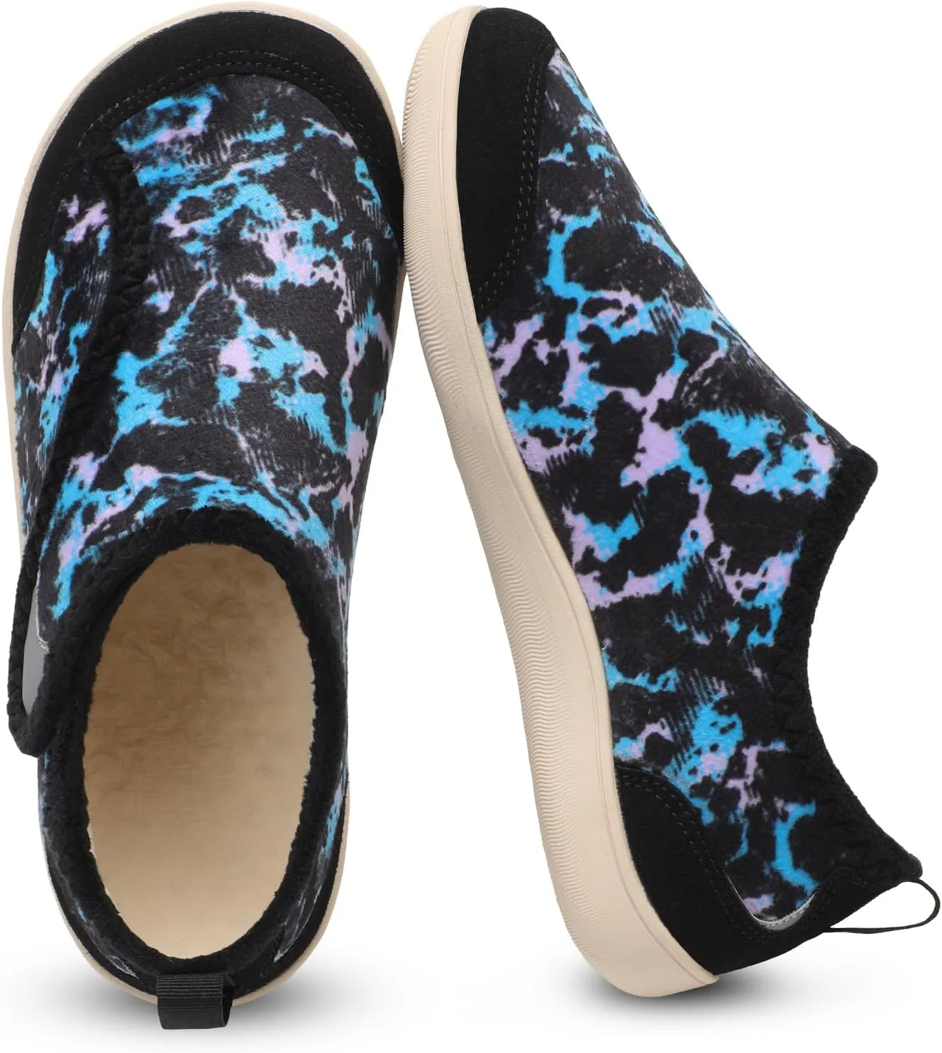 QFH Cozy Slippers for Women & Men - Wide, Diabetic, Barefoot Walking Shoes - Non-Slip, Soft Lining, Comfy House Shoes