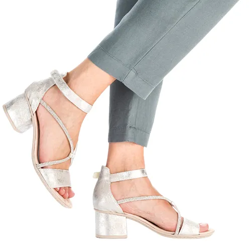 Rieker  Block Heeled Sandals - 64654-40 - Silver