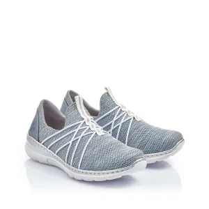 RIEKER L32K1-12 BLUE SLIP ON SNEAKER