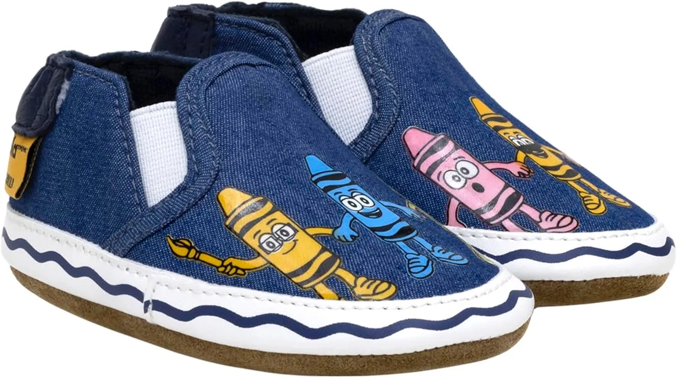 Robeez Baby Boys and Unisex Soft Soles Slip-Resistant Crib Shoes Slippers for Infant and Toddler, 0-24 Months