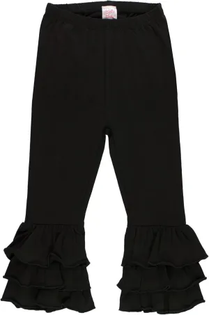 RuffleButts® Baby/Toddler Girls Stretchy Flare Pants w/Ruffles