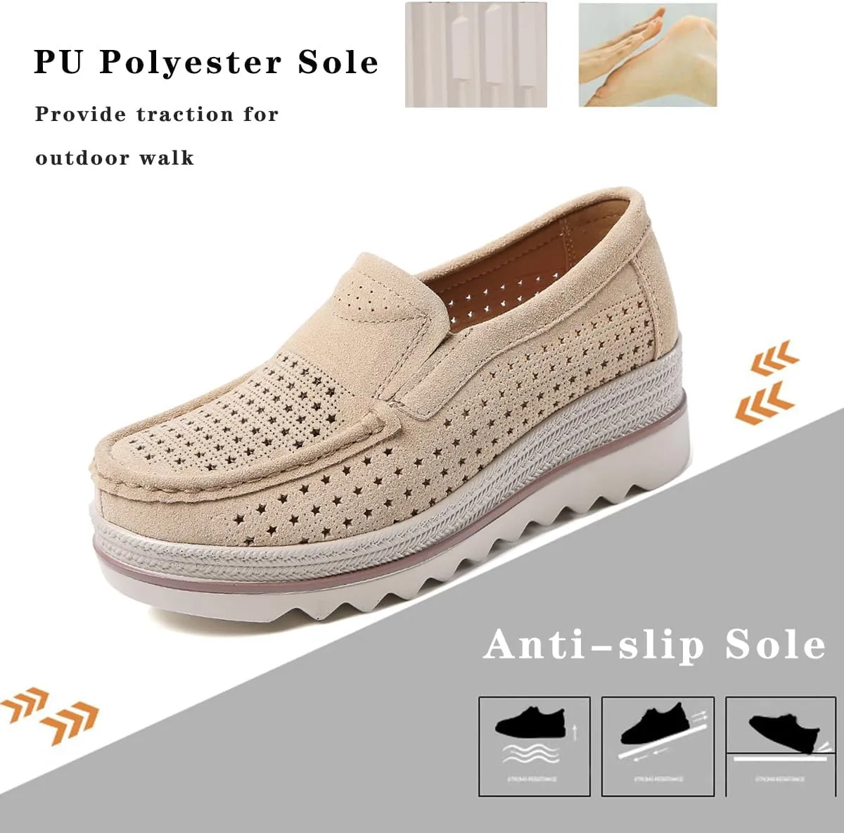 Ruiatoo Womens Slip on Loafers Comfortable Thick Soft Platform Shoes Business Casual Walking Shoes