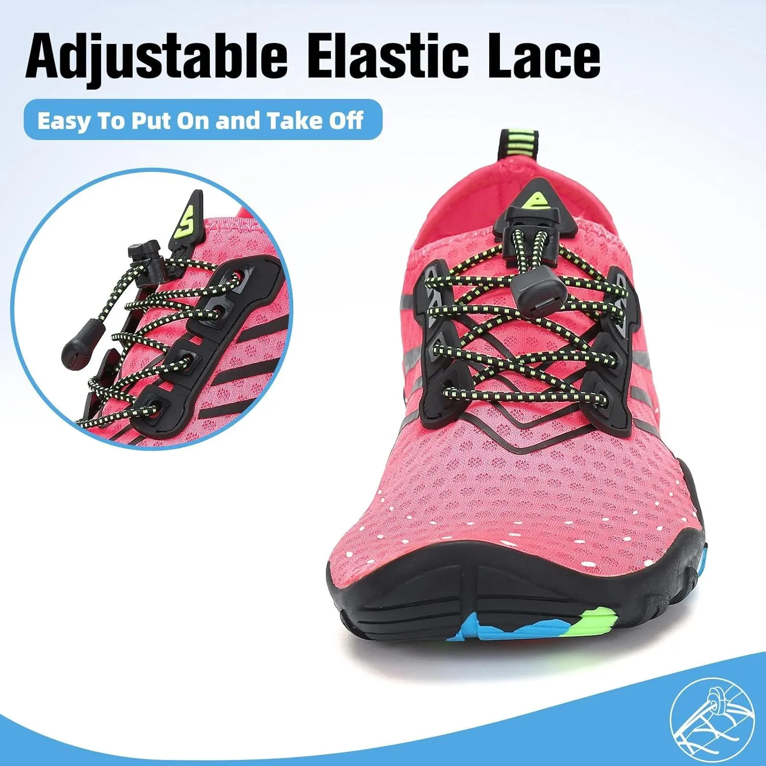 SAGUARO Quick-Dry Water Shoes for Women – Swim Shoes, Beach Shoes, Aqua Shoes with Lightweight, Breathable, Slip-Resistant Design for Pool & Outdoor Use