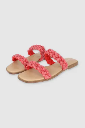 Sandalia Plana Trenza Plana