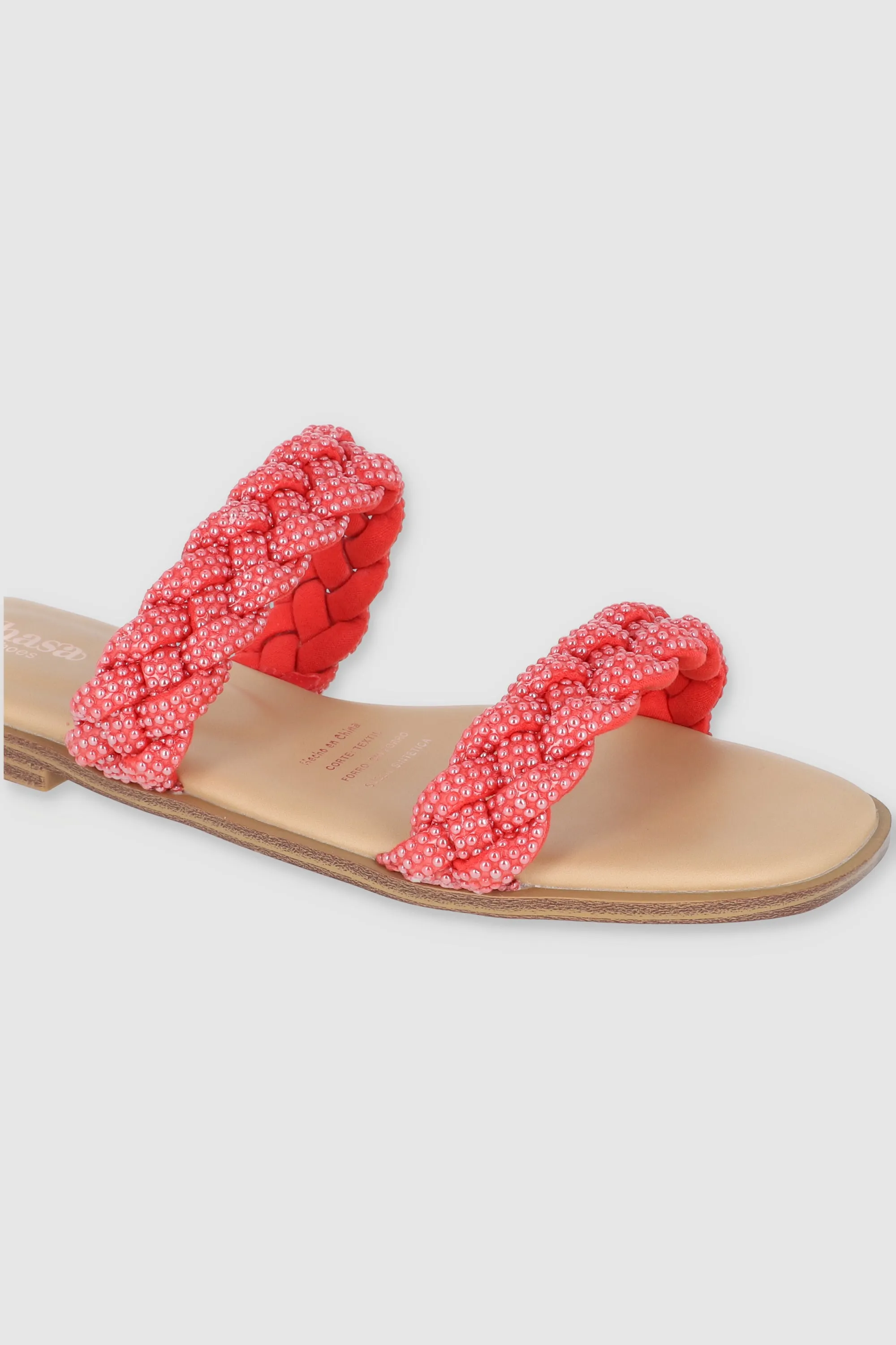Sandalia Plana Trenza Plana