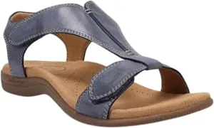 Sandals for Women Casual Summer Leather Sandal Platform Wedge Sandal Comfort Arch Support Cooling Gel Padding and an Adjustable Fit Walking Comfort Sandals,Blue,US7/EU38