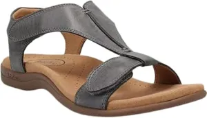 Sandals for Women Casual Summer Leather Sandal Platform Wedge Sandal Comfort Arch Support Cooling Gel Padding and an Adjustable Fit Walking Comfort Sandals,Gray,US9/EU41