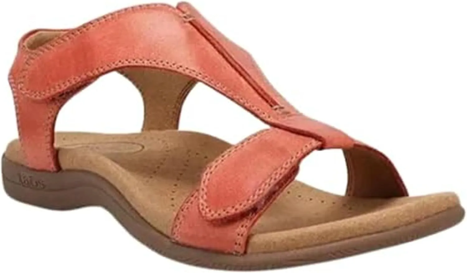 Sandals for Women Casual Summer Leather Sandal Platform Wedge Sandal Comfort Arch Support Cooling Gel Padding and an Adjustable Fit Walking Comfort Sandals,Red,US5/EU36
