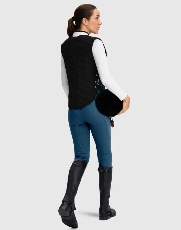 SANTINY Women's Horse Riding Pants Zipper Pockets Silicone Full-Seat Breeches Equestrian Schooling Tights for Women