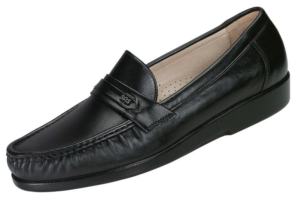 SAS Men's Ace Black Leather Loafer Dress Shoe