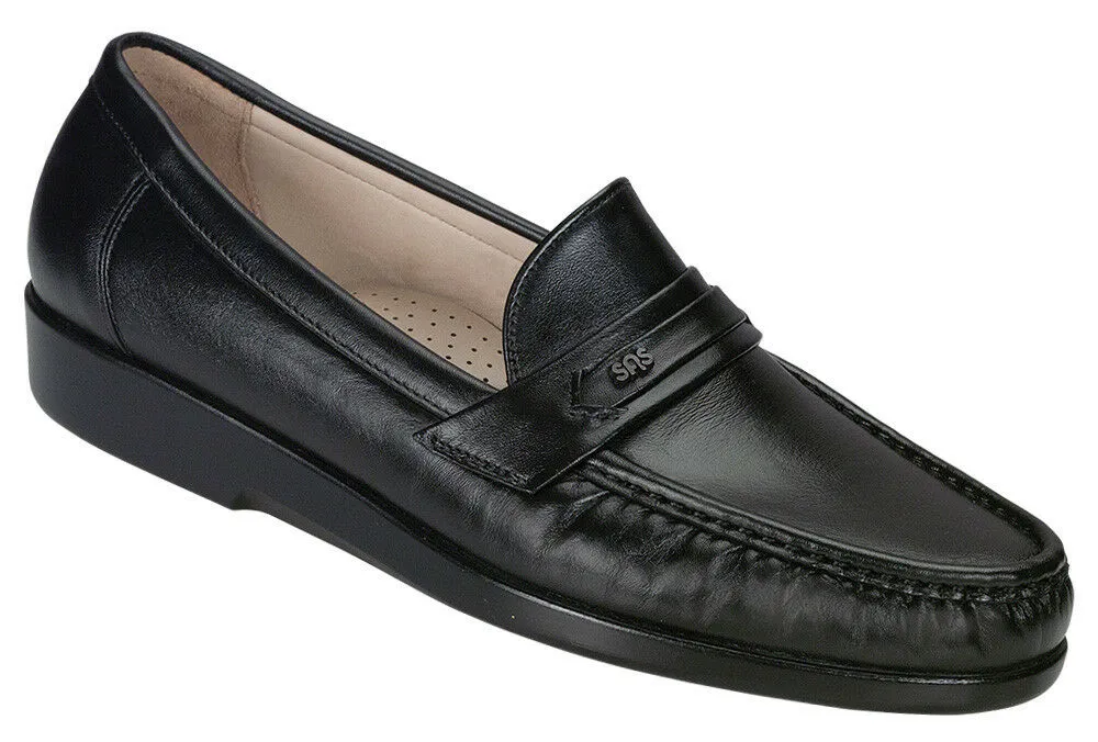 SAS Men's Ace Black Leather Loafer Dress Shoe
