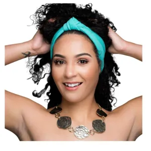 SATIN LINED KNOTTED HEADBAND (Seafoam Knotted Headband)