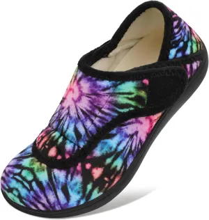 Scurtain Womens Slippers Comfy Wide Diabetic Slippers Adjustable Walking Shoes Neuropathy Orthopedic Recovery House Shoes