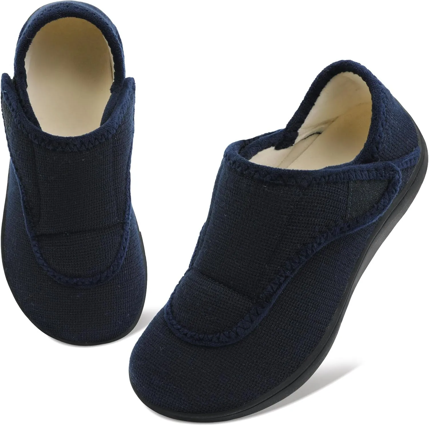 Scurtain Womens Slippers Comfy Wide Diabetic Slippers Adjustable Walking Shoes Neuropathy Orthopedic Recovery House Shoes