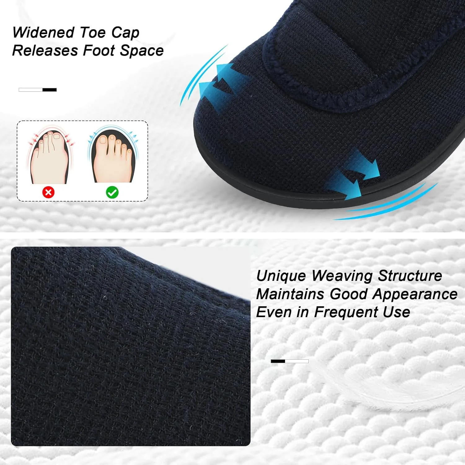 Scurtain Womens Slippers Comfy Wide Diabetic Slippers Adjustable Walking Shoes Neuropathy Orthopedic Recovery House Shoes