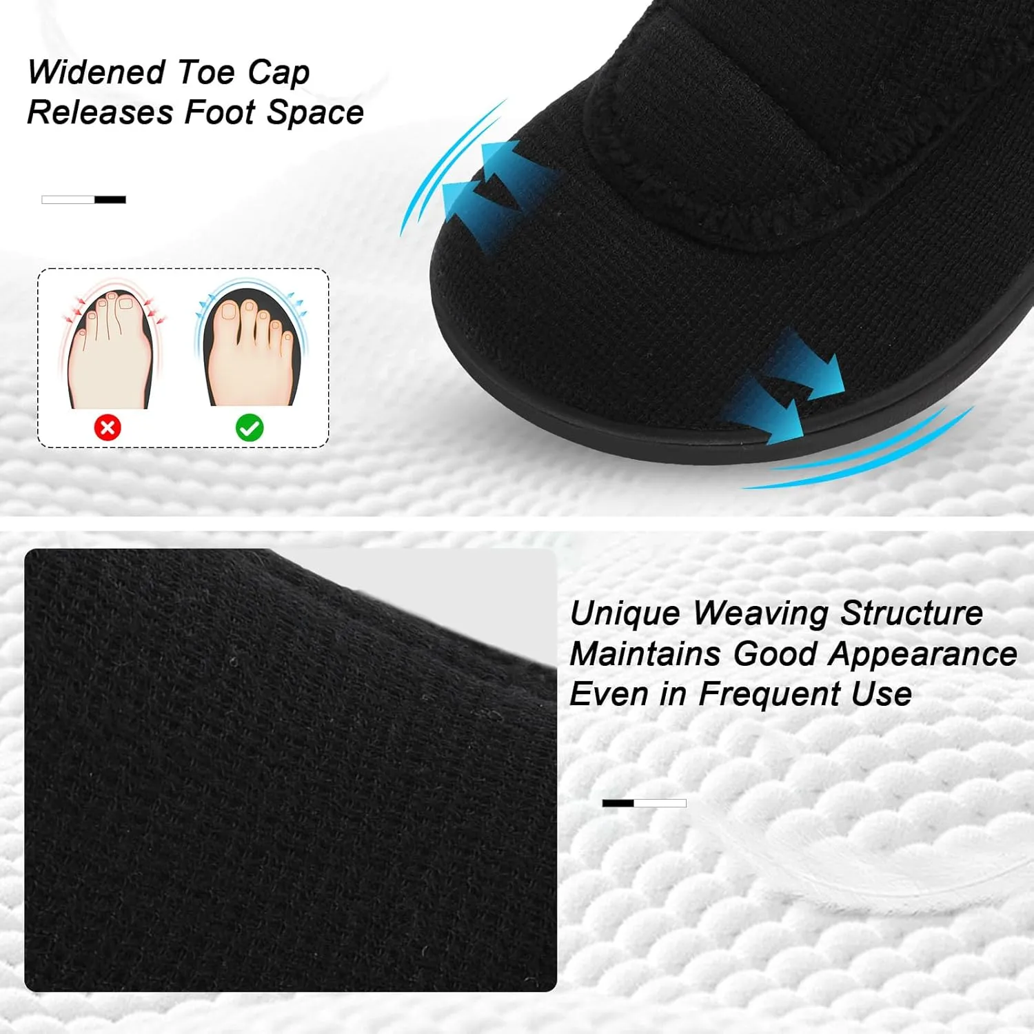 Scurtain Womens Slippers Comfy Wide Diabetic Slippers Adjustable Walking Shoes Neuropathy Orthopedic Recovery House Shoes