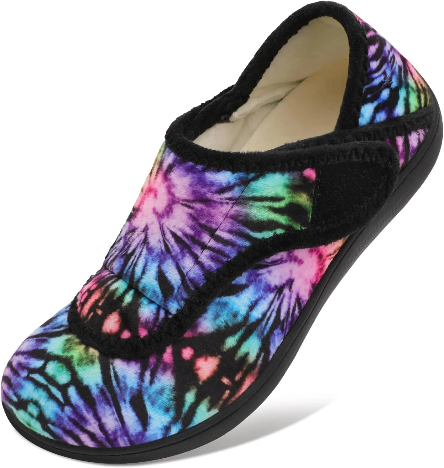 Scurtain Womens Slippers Comfy Wide Diabetic Slippers Adjustable Walking Shoes Neuropathy Orthopedic Recovery House Shoes