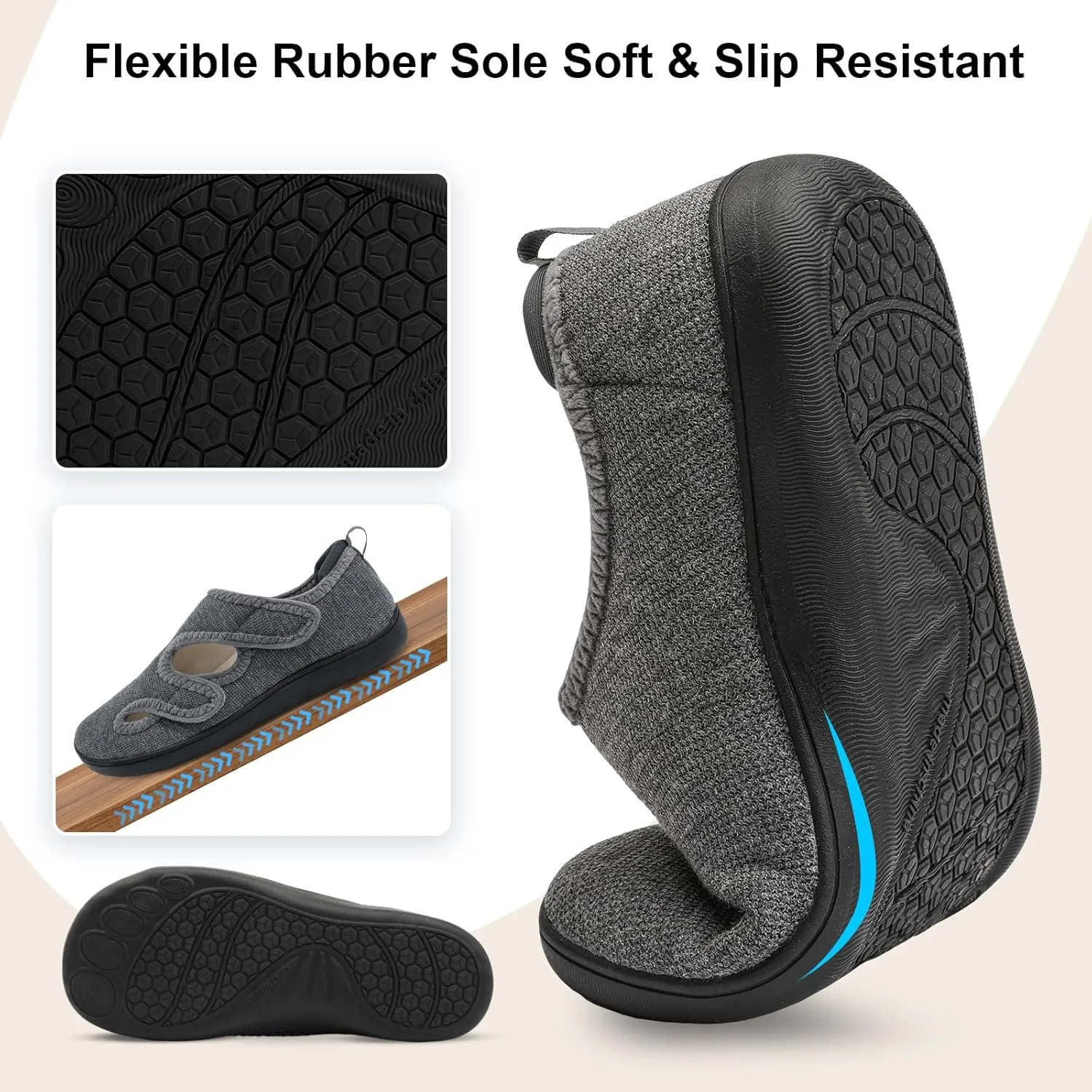 Scurtain Womens Slippers Wide Diabetic Shoes Comfy Neuropathy Bunion Recovery Shoes Casual Walking Shoes Indoor Outdoor Slippers
