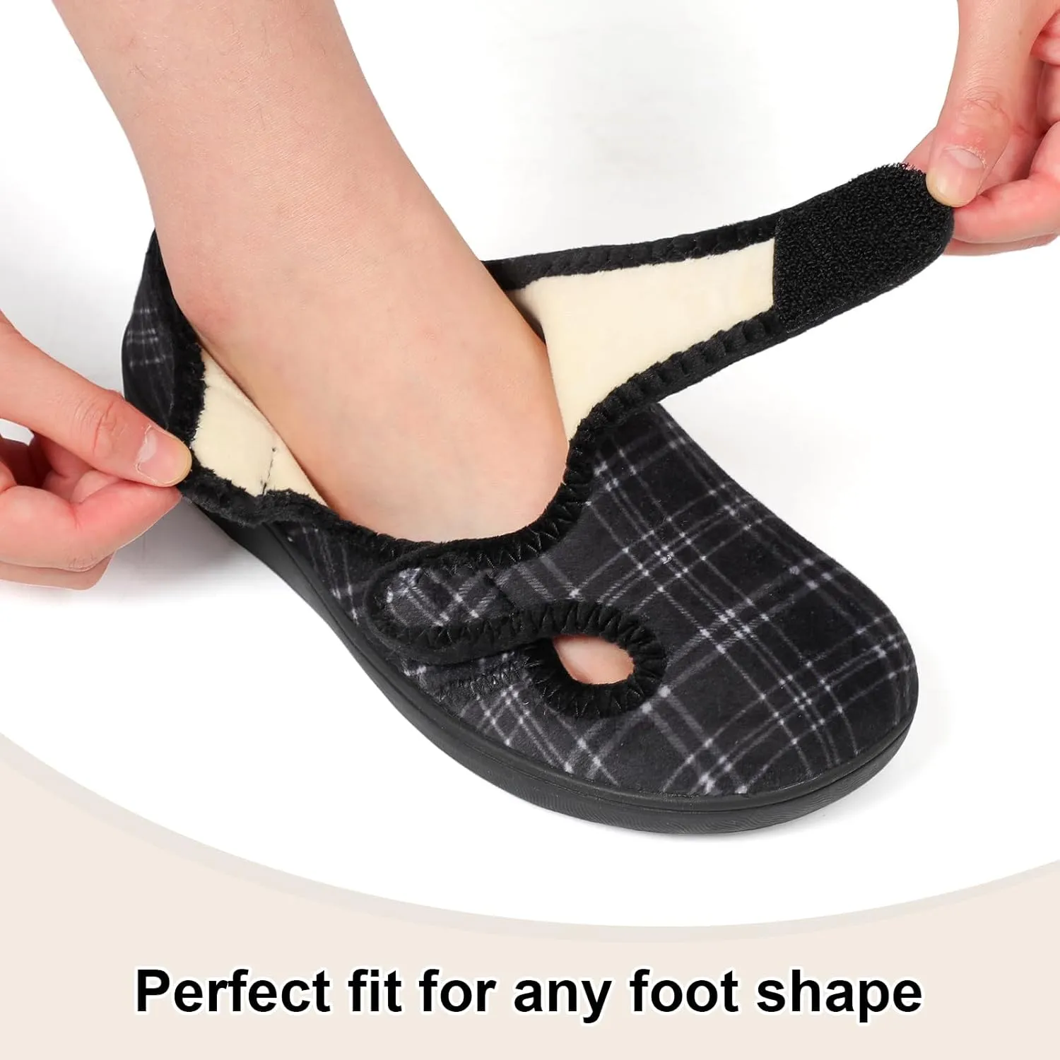 Scurtain Womens Slippers Wide Diabetic Shoes Comfy Neuropathy Bunion Recovery Shoes Casual Walking Shoes Indoor Outdoor Slippers