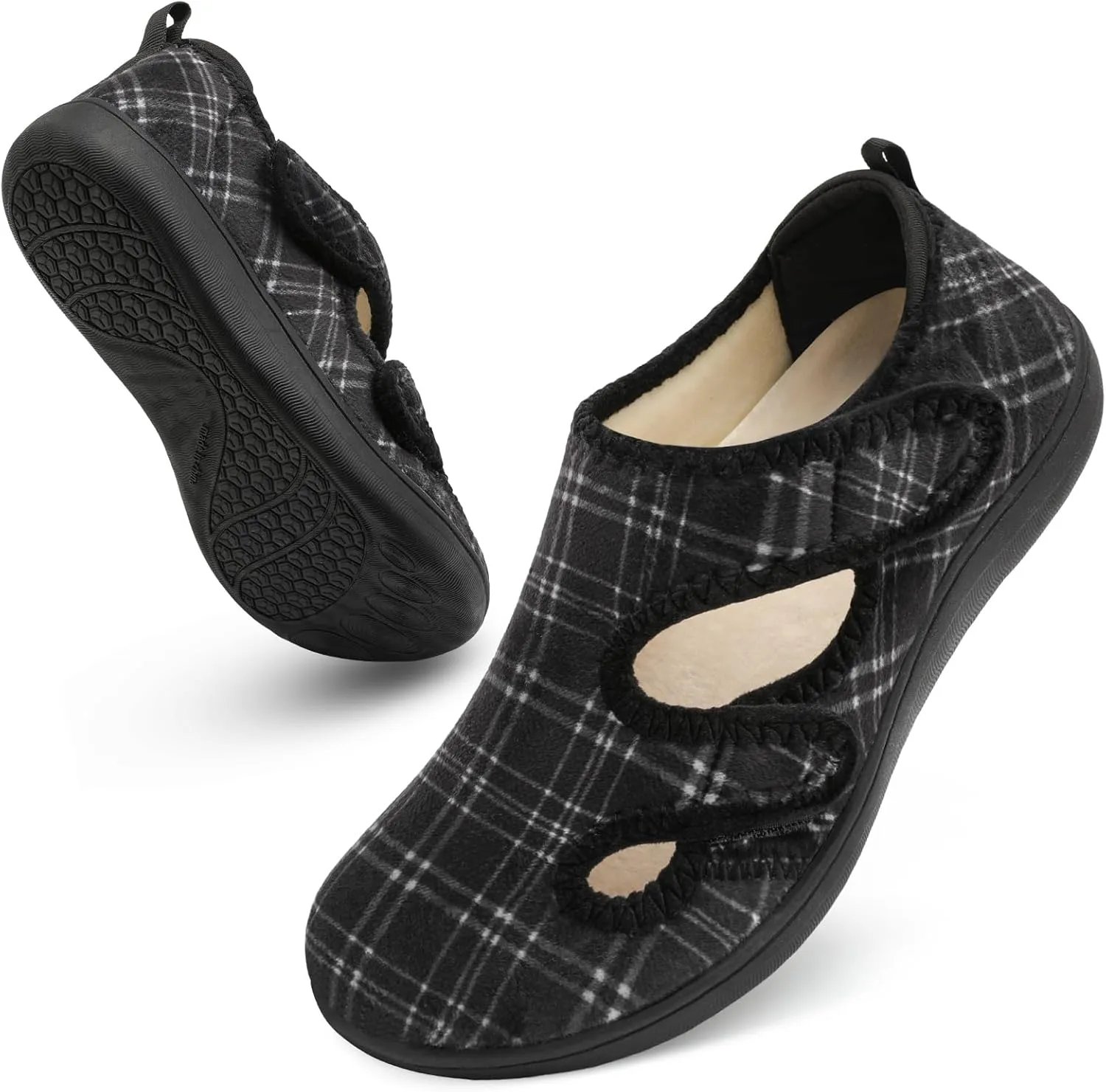 Scurtain Womens Slippers Wide Diabetic Shoes Comfy Neuropathy Bunion Recovery Shoes Casual Walking Shoes Indoor Outdoor Slippers