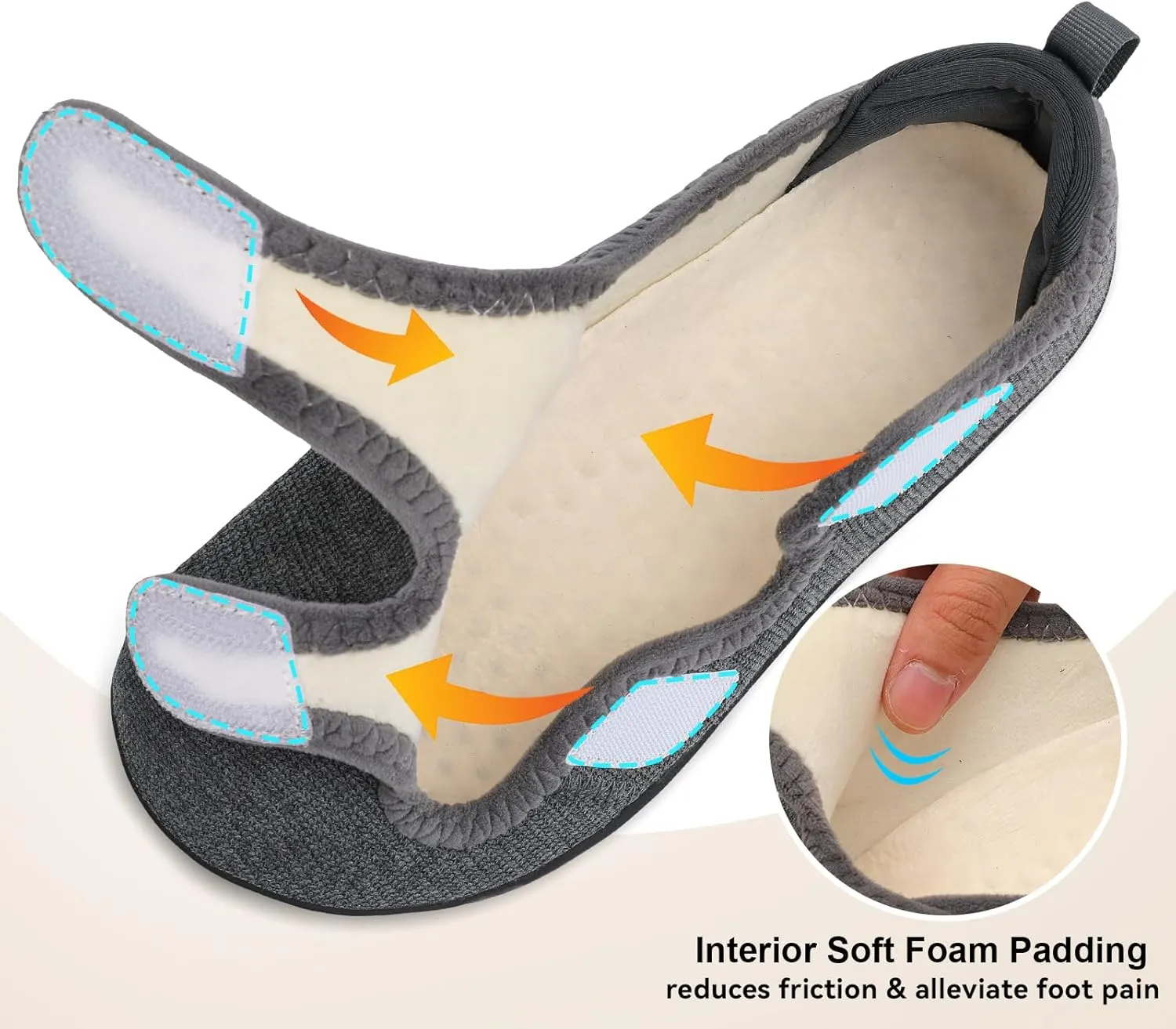 Scurtain Womens Slippers Wide Diabetic Shoes Comfy Neuropathy Bunion Recovery Shoes Casual Walking Shoes Indoor Outdoor Slippers