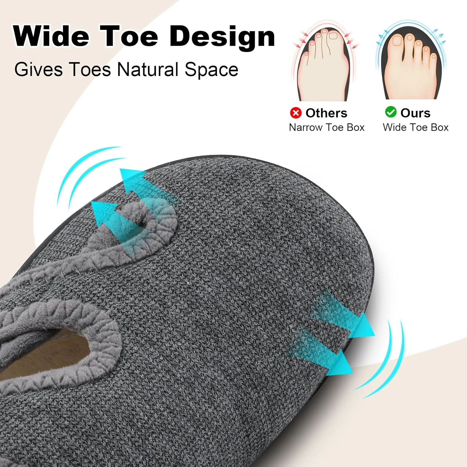 Scurtain Womens Slippers Wide Diabetic Shoes Comfy Neuropathy Bunion Recovery Shoes Casual Walking Shoes Indoor Outdoor Slippers
