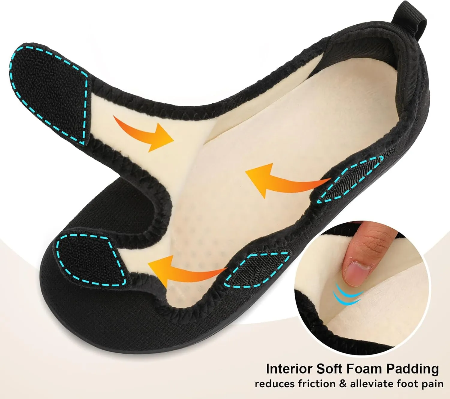 Scurtain Womens Slippers Wide Diabetic Shoes Comfy Neuropathy Bunion Recovery Shoes Casual Walking Shoes Indoor Outdoor Slippers