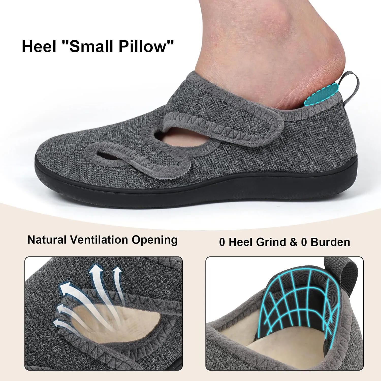 Scurtain Womens Slippers Wide Diabetic Shoes Comfy Neuropathy Bunion Recovery Shoes Casual Walking Shoes Indoor Outdoor Slippers
