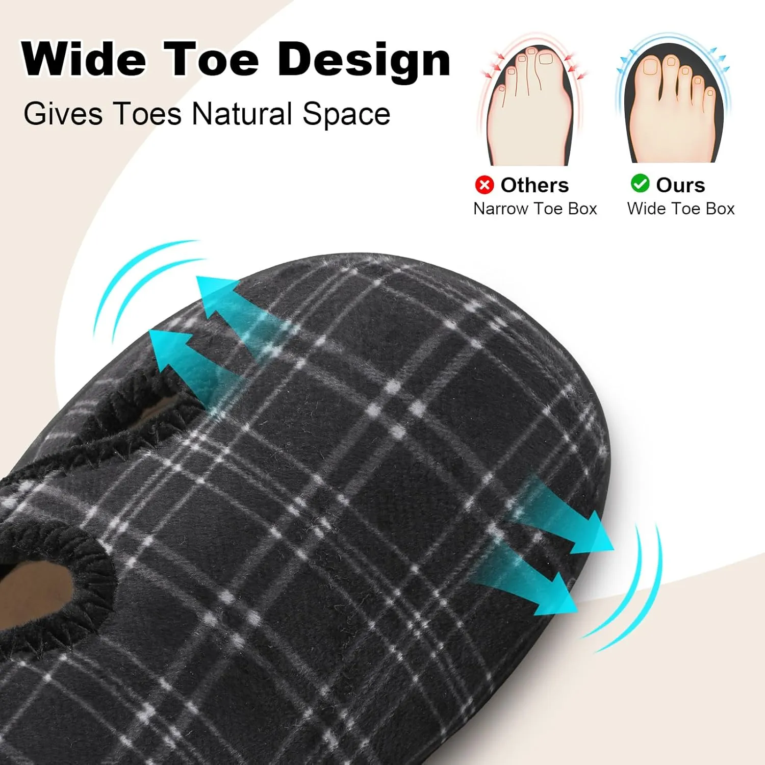 Scurtain Womens Slippers Wide Diabetic Shoes Comfy Neuropathy Bunion Recovery Shoes Casual Walking Shoes Indoor Outdoor Slippers