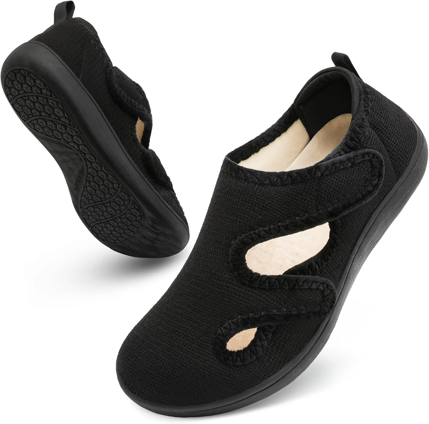 Scurtain Womens Slippers Wide Diabetic Shoes Comfy Neuropathy Bunion Recovery Shoes Casual Walking Shoes Indoor Outdoor Slippers