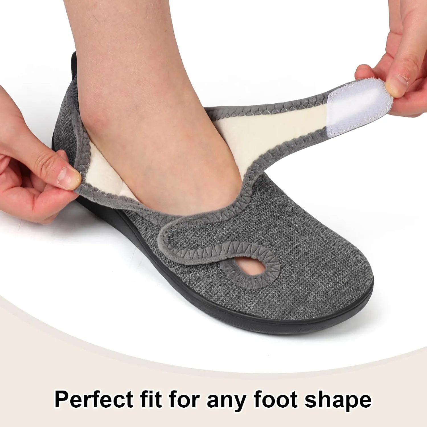 Scurtain Womens Slippers Wide Diabetic Shoes Comfy Neuropathy Bunion Recovery Shoes Casual Walking Shoes Indoor Outdoor Slippers