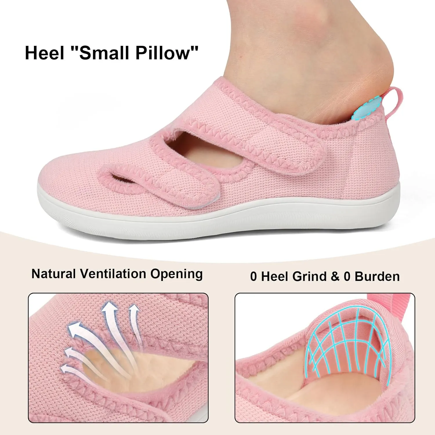 Scurtain Womens Slippers Wide Diabetic Shoes Comfy Neuropathy Bunion Recovery Shoes Casual Walking Shoes Indoor Outdoor Slippers