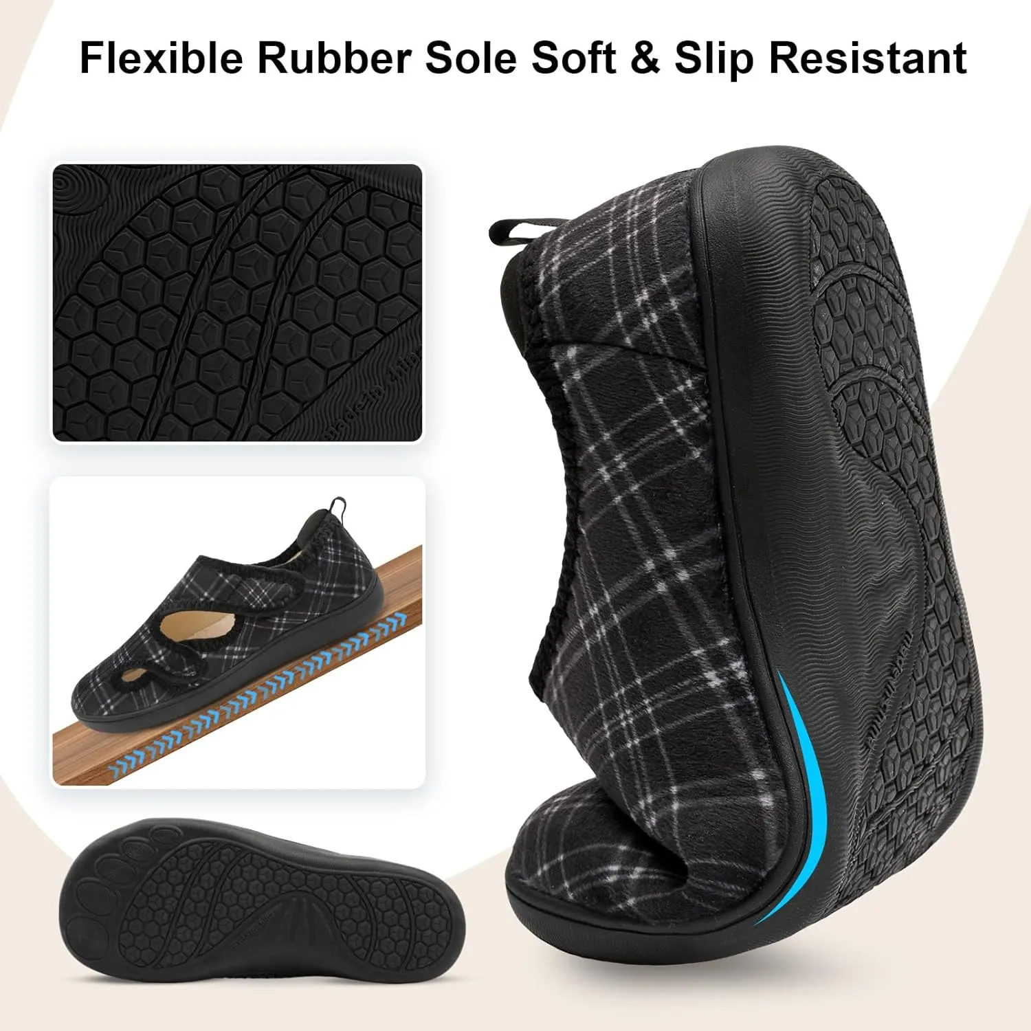 Scurtain Womens Slippers Wide Diabetic Shoes Comfy Neuropathy Bunion Recovery Shoes Casual Walking Shoes Indoor Outdoor Slippers