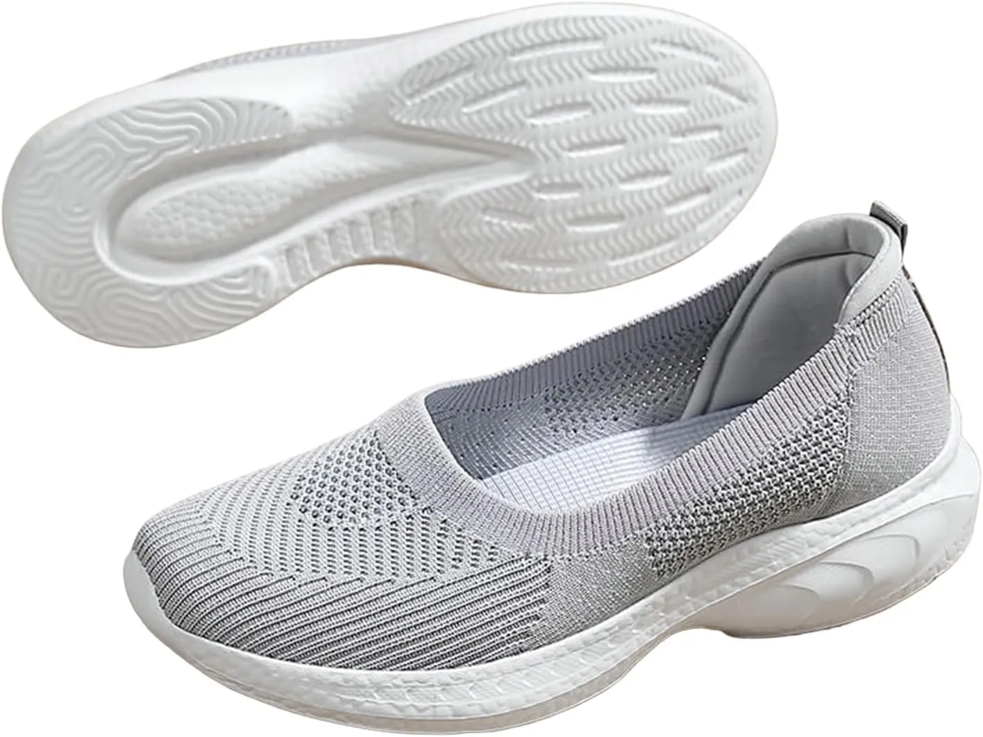 Semshedy Women's Nusing Flats Slip On Platform Walking Shoes Lightweight No Lace Sneakers