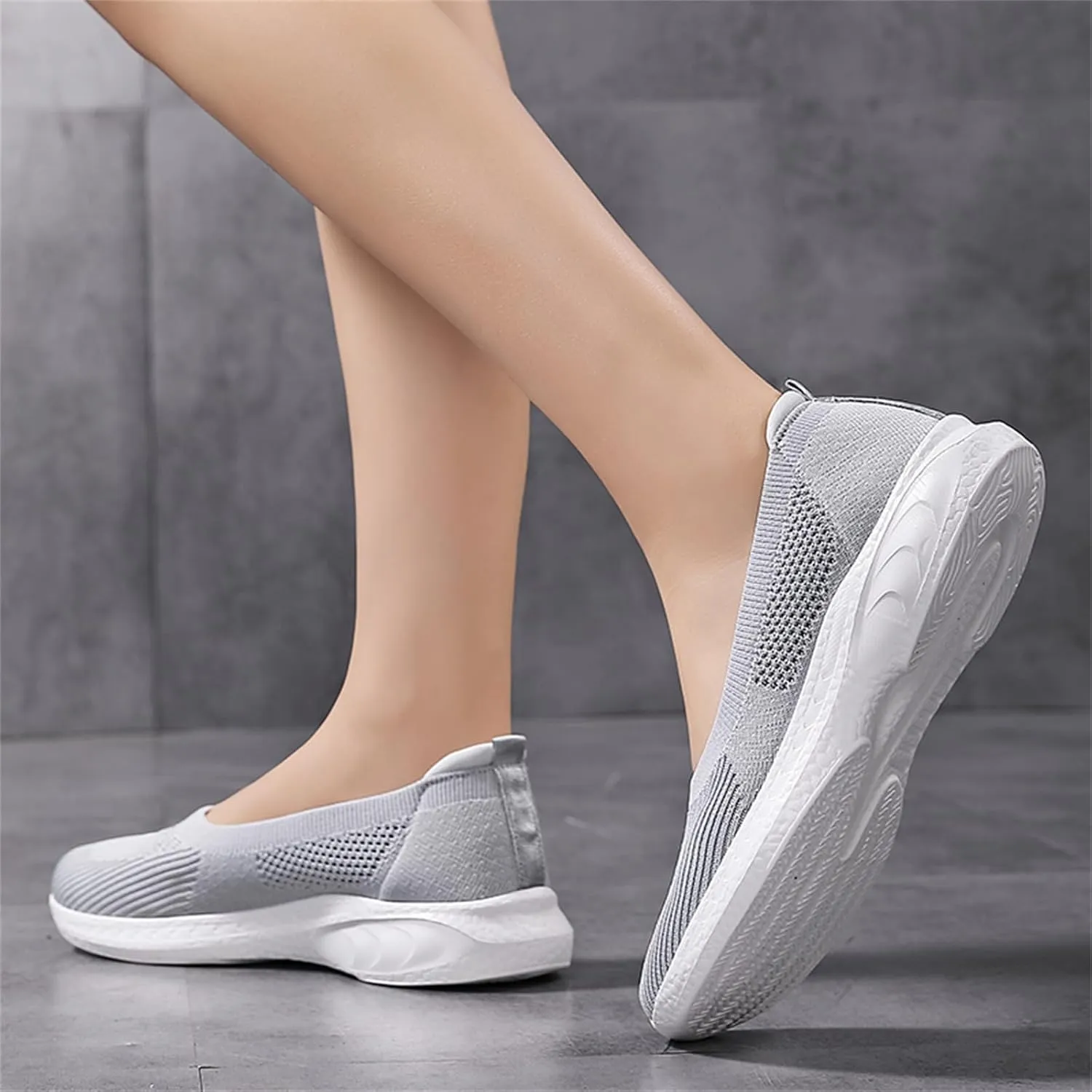 Semshedy Women's Nusing Flats Slip On Platform Walking Shoes Lightweight No Lace Sneakers