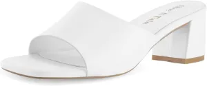 Shoe'N Tale Heeled Sandals For Women Square Open Toe Heeled Mules Chunky Block Low Heel Slip On Slides