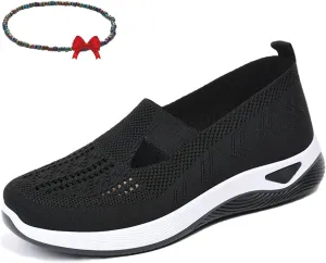 Shoes for Women, Orthopedic All-Day Comfort Sneakers, Breathable Knitted Soft Slip-On Walking Shoes