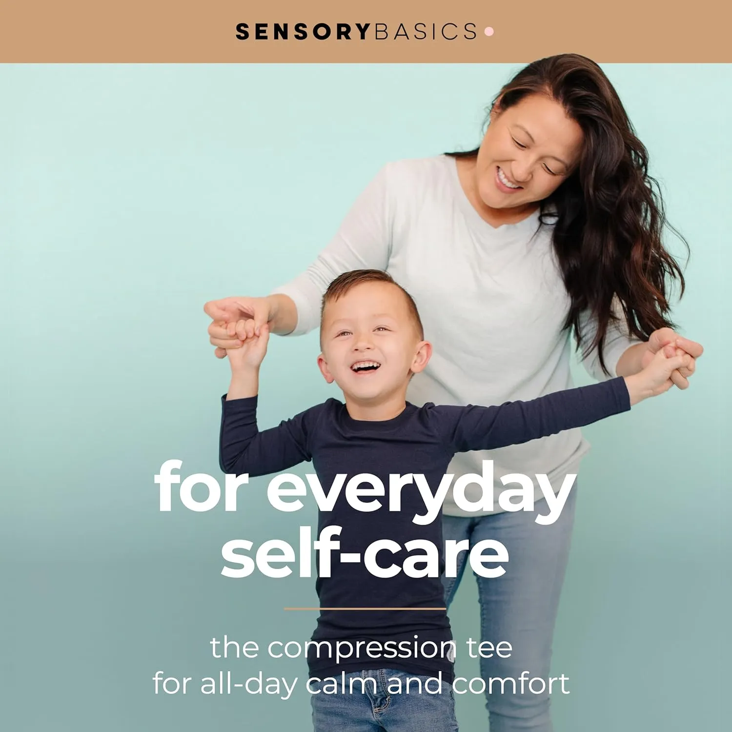 Short Sleeve Compression Tee - Gentle & Calming Compression Shirt for Kids & Adults - Stretchy Sensory Shirt