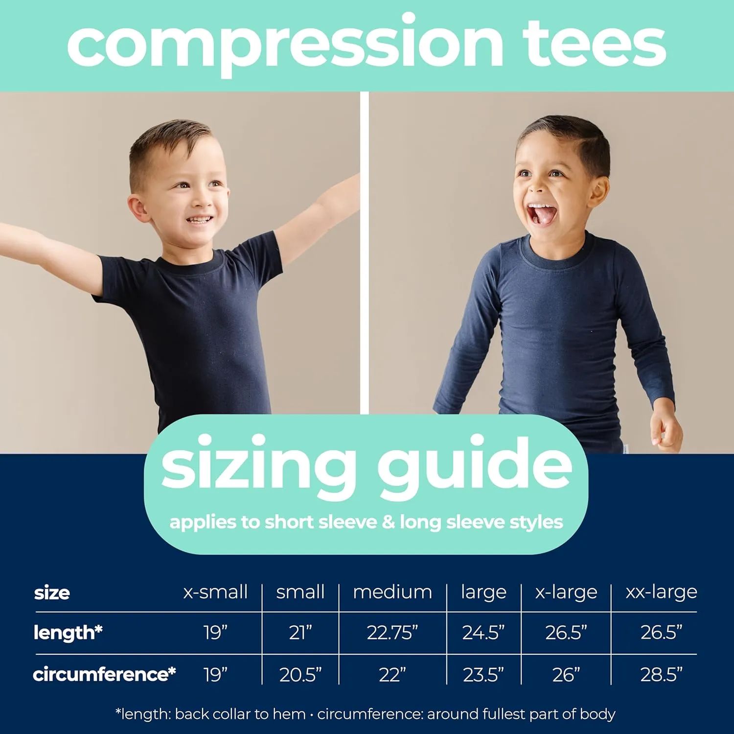 Short Sleeve Compression Tee - Gentle & Calming Compression Shirt for Kids & Adults - Stretchy Sensory Shirt