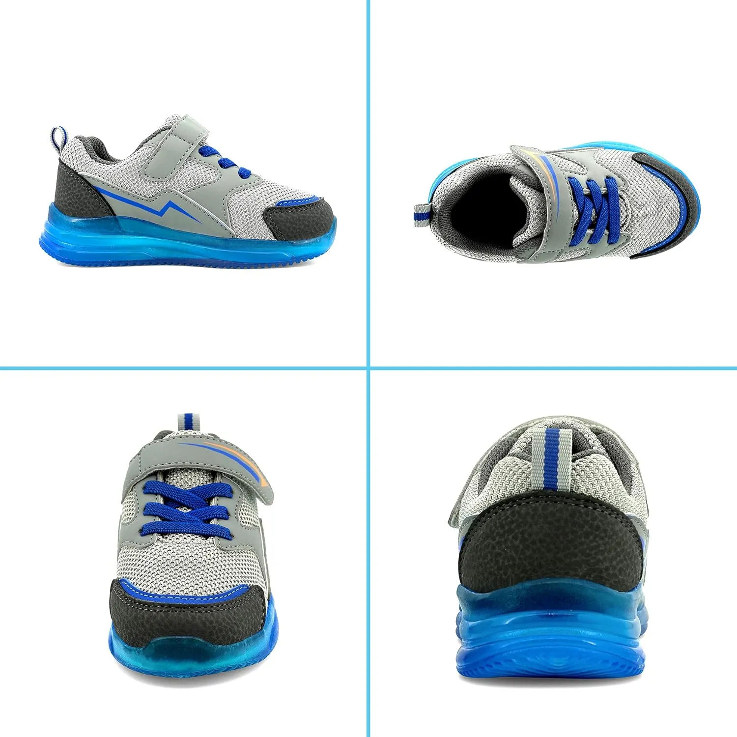 SKYWHEEL Boys Girls Sneakers Light up for Toddler Size 5 to Little Kids Size 2
