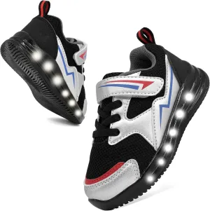 SKYWHEEL Boys Girls Sneakers Light up for Toddler Size 5 to Little Kids Size 2