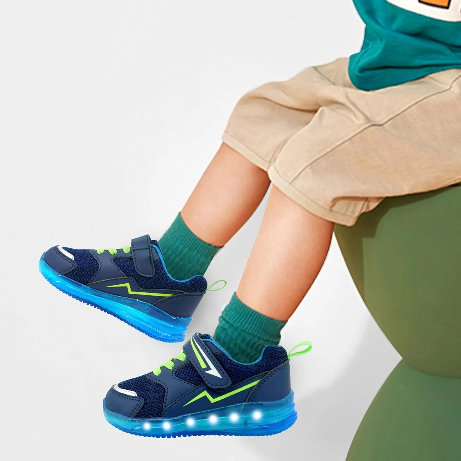 SKYWHEEL Boys Girls Sneakers Light up for Toddler Size 5 to Little Kids Size 2