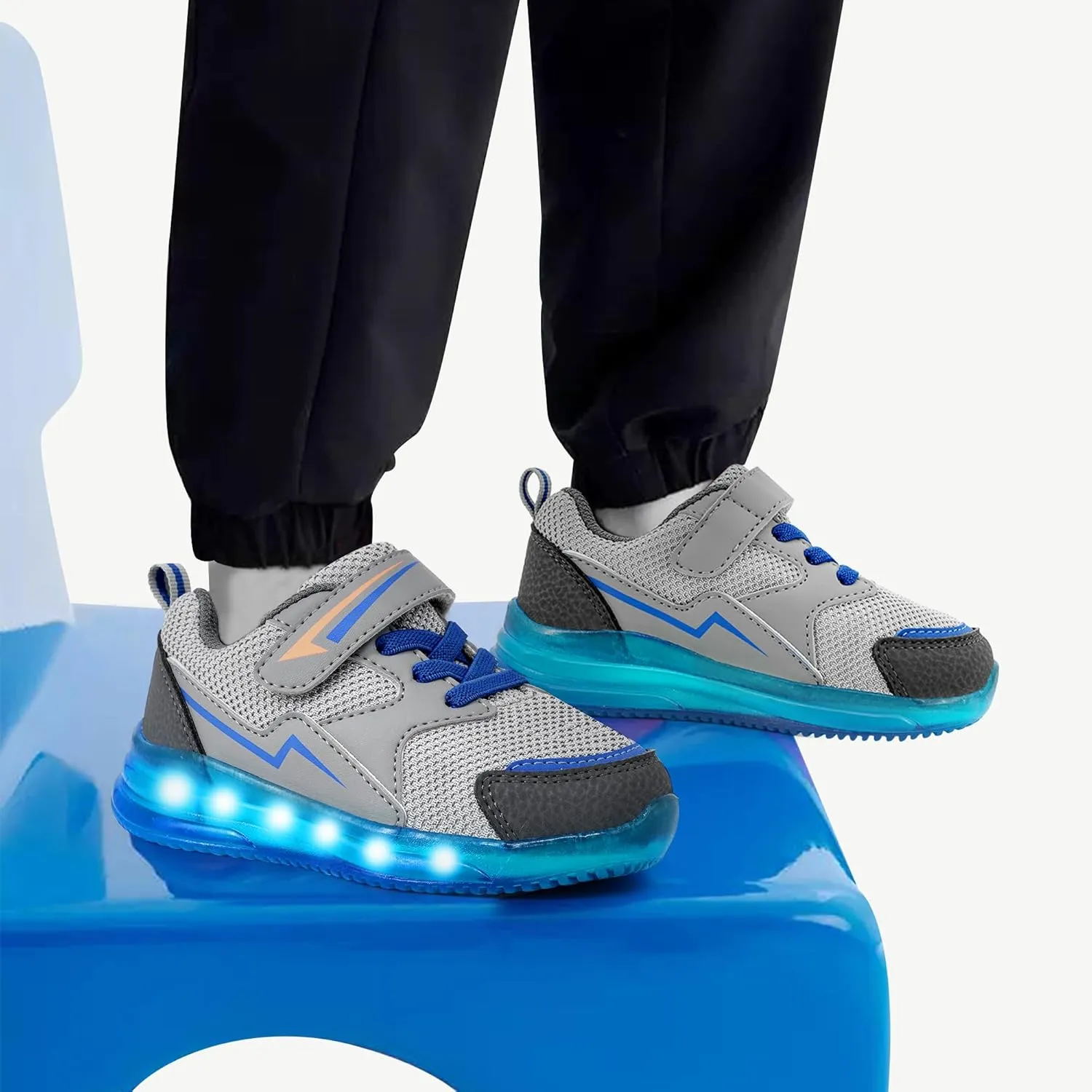 SKYWHEEL Boys Girls Sneakers Light up for Toddler Size 5 to Little Kids Size 2