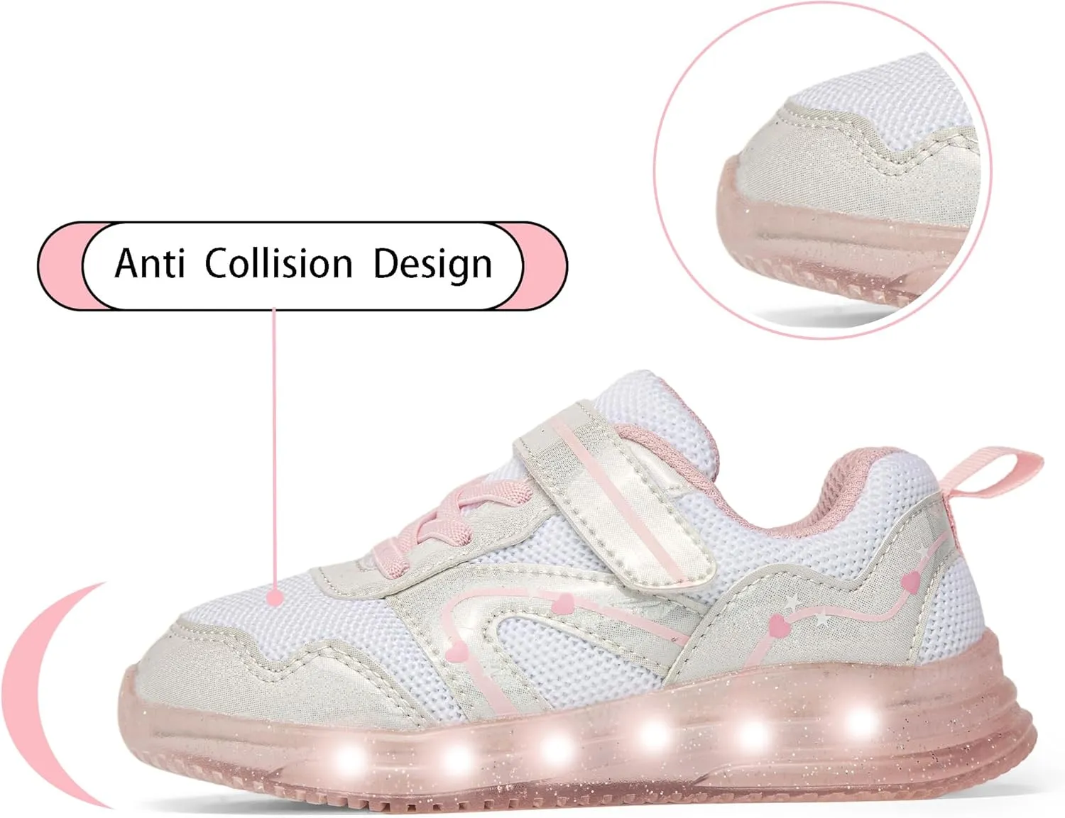 SKYWHEEL Boys Girls Sneakers Light up for Toddler Size 5 to Little Kids Size 2